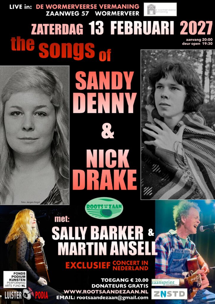 Roots aan de Zaan folk concert - the songs of Sandy Denny & Nick Drake